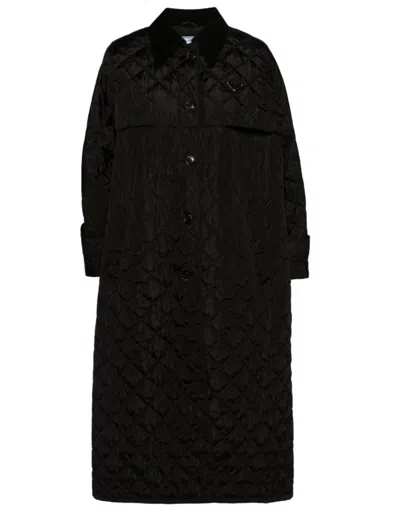 PRADA BLACK ENAMEL TRIANGLE-LOGO PARKA