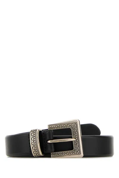 PRADA WOMEN BLACK ENGRAVED BUCKLE BELT, 26 LUXURY BELTS FOR WOMEN DARVEYS