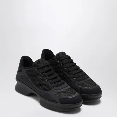 Prada Black Fabric And Mesh Low-top Sneaker