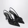 Prada Mesh Slingback Pumps Featuring Bow Detail In Black