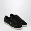 Prada Midnight Blue Re-nylon And Suede Sneakers In Black