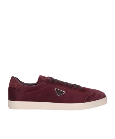 Prada Black Fabric And Suede Sneakers In Brown