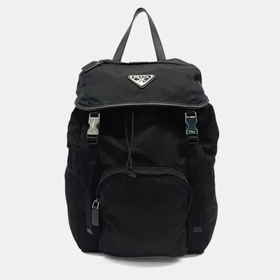 Pre-owned Prada Black Fabric Backpack