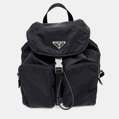 Pre-owned Prada Black Fabric Backpack