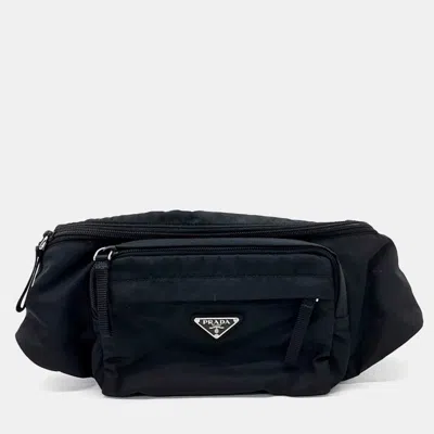 Pre-owned Prada Black Fabric Belt Bag