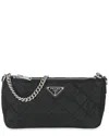 Prada Black Fabric Chain Bag (authentic Pre-loved) In Black