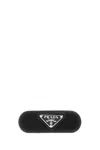 Prada Black Fabric Hair Clip In Pattern