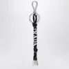 Prada Black Fabric Key Ring In Black