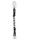 Prada Black Recycled Polyamide Keychain In Red