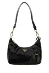 Prada Fabric Re-edition Shoulder Bag With Sequin Embellishment