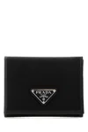 Prada Black Fabric Wallet In Black