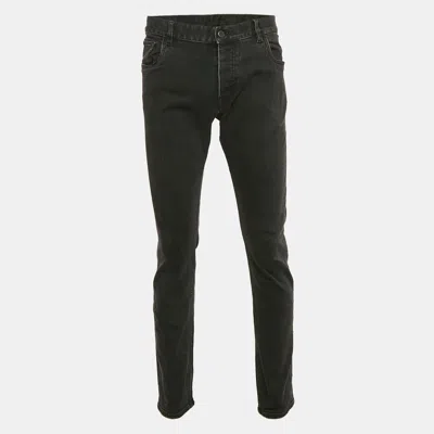 Pre-owned Prada Black Faded Denim Skinny Jeans Waist 36"