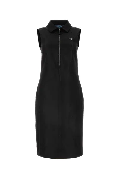 PRADA PRADA BLACK FAILLE DRESS