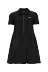 Prada Mini Dress With Drawstring Hemline And A-line Silhouette