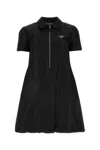 Prada Women Black Faille Mini Dress In Nero