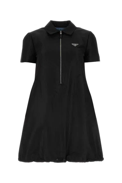 Prada Women Black Faille Mini Dress