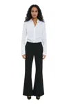 Prada Black Flared Flat Front Pants In Black