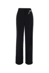 Prada Embellished Wool Gabardine Wide-leg Pants In Black