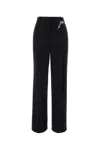 Prada Embellished Wool Gabardine Wide-leg Pants In Bleu