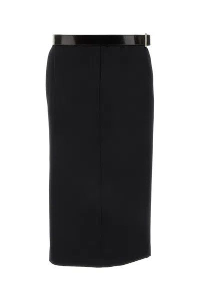 PRADA BLACK GABARDINE SKIRT