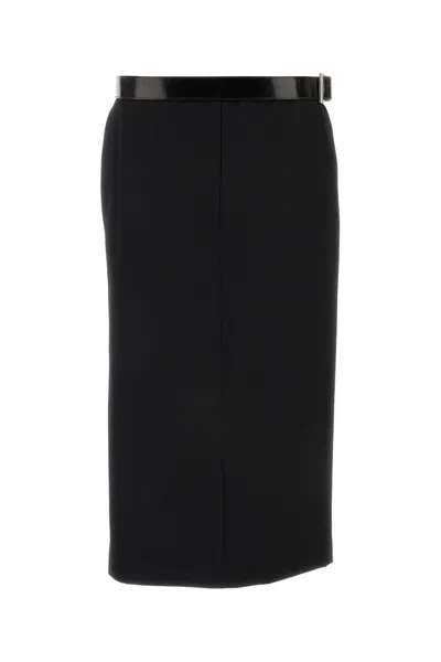 Prada Black Gabardine Skirt
