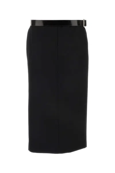 PRADA BLACK GABARDINE SKIRT