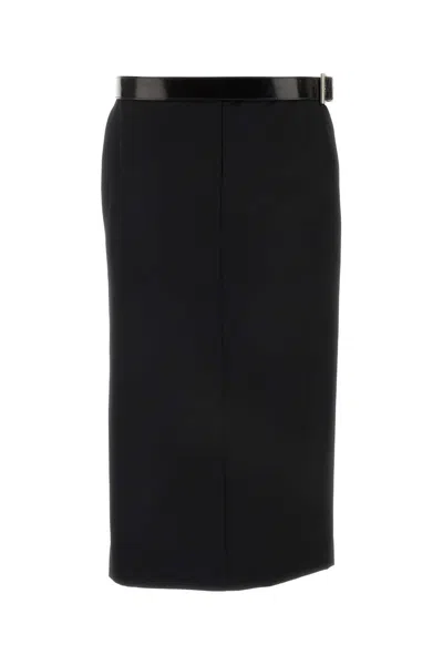 PRADA BLACK GABARDINE SKIRT