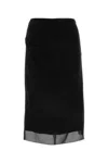 Prada Georgette Pencil Skirt Clothing In Black