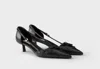Prada Open-side Leather Pumps In Black