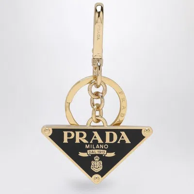 Prada Black Gold-metal Keyring