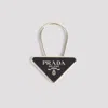 Prada Women's Steel Keyring In Black
