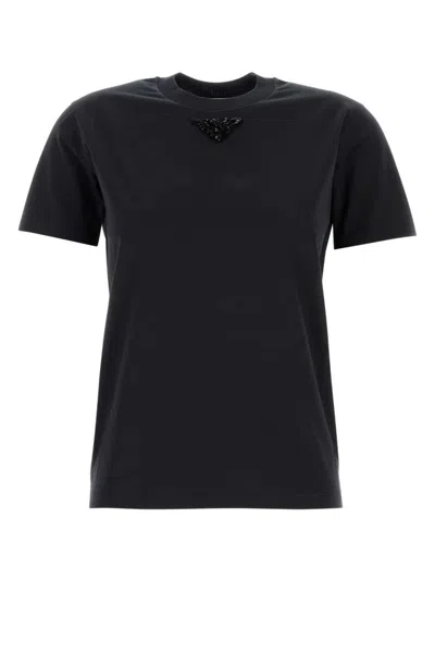 PRADA BLACK GRAPHITE COTTON T-SHIRT