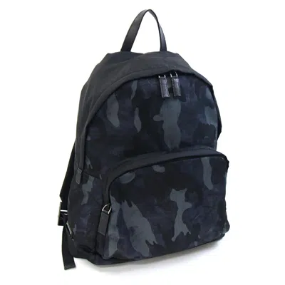 Pre-owned Prada Black Gray Navy Nylon Leather Backpack () In Black, Gray, Navy