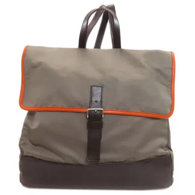 Pre-owned Prada Black Gray Orange Nylon Backpack () In Black, Gray, Orange