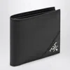 Prada Black Horizontal Wallet With Logo Men In Black