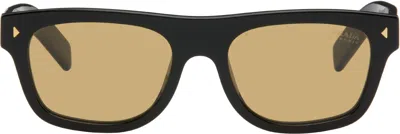 Prada Black Iconic Metal Plaque Sunglasses