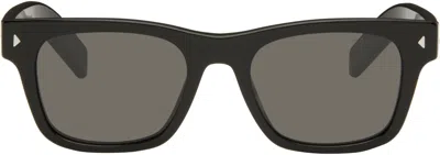 Prada Black Iconic Metal Plaque Sunglasses In 16k731