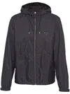Prada Hooded Zipper Re-nylon Jacket In Black