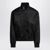 Prada Low-shoulder-sleeve Zip-front Jacket In Black