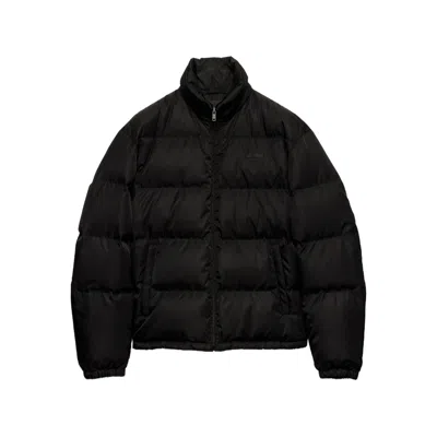 Prada Puffer High Collar Side Pockets Elasticated Cuffs In Black