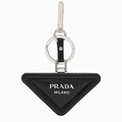 PRADA PRADA  BLACK KEY RING WITH LOGO