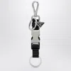 Prada Black Keychain With Snap Buckle Men In Black
