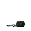 Prada Black Leather Bag Charm In Black
