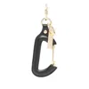 Prada Leather Carabiner Keyring In Black