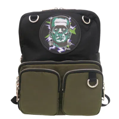 Pre-owned Prada Black Khaki Nylon Backpack () In Black, Khaki