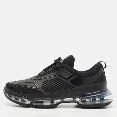 Pre-owned Prada Black Knit Fabric And Rubber Cloudbust Sneakers Size 41