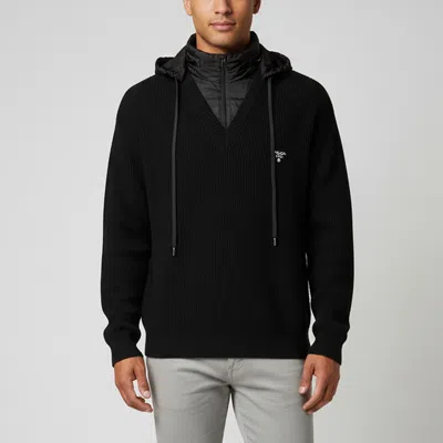 Pre-owned Prada Black Knit Long Sleeve Sweater L