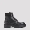 Prada Polished Leather Boots With Sole And Lace-up Design In Black