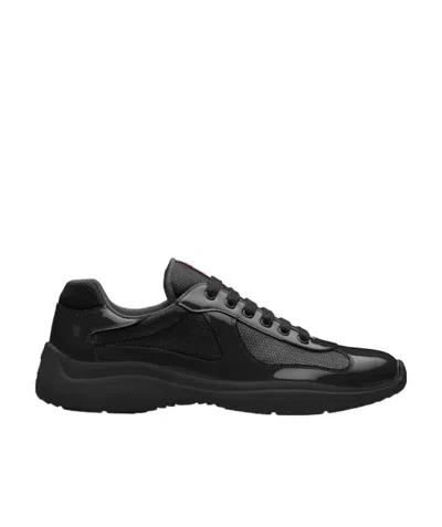 Prada Black Lace-up Casual Sneakers