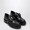 Prada Brushed Leather Lace-up Shoes With Strap